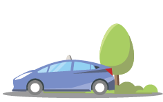car and tree illustration