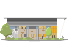 modern business building illustration