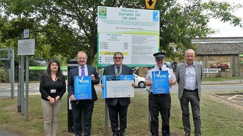 Council and police representatives with the Park Mark award