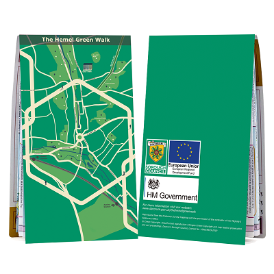 The Hemel Green Walk map folded Front and back cover of the Hemel Green Walk map