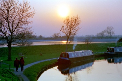 Tring Canal Canal boat on the Grand Junction Canal at Tring