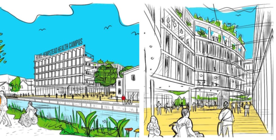 Illustrative drawings of the proposed new Hemel Hempstead Health Campus