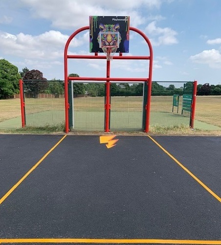 Westwick Field basketball hoop